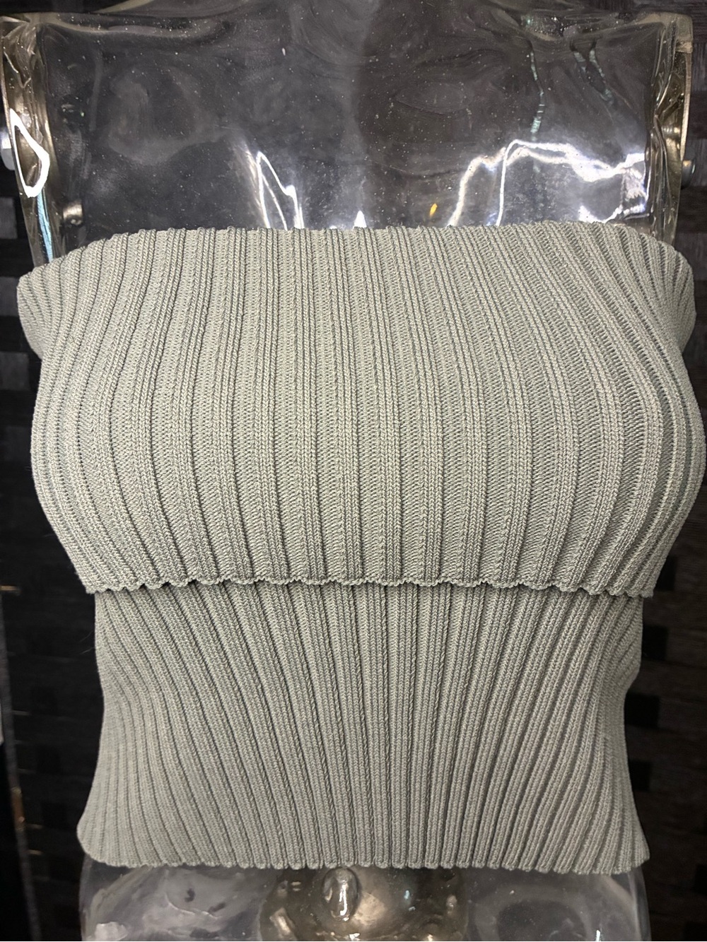 Zara Ribbed Strapless Tube Top - Sage